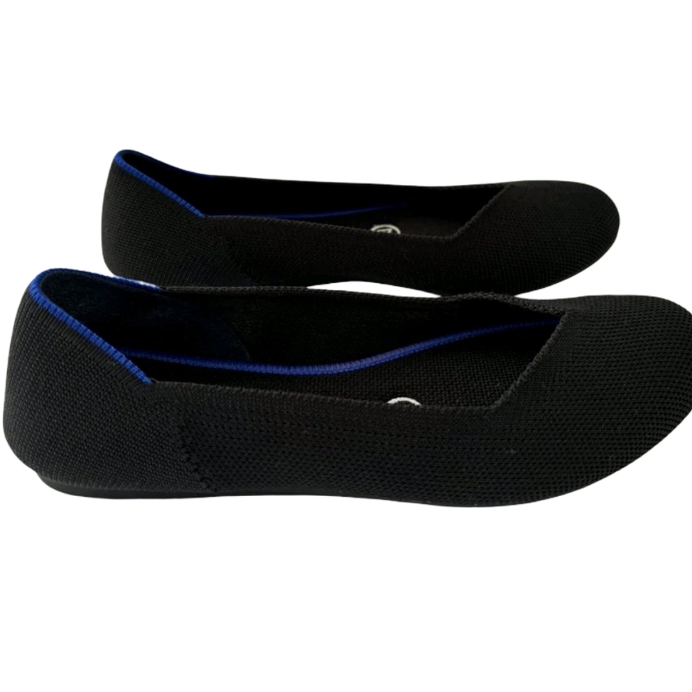 Rothy's Round Toe Black Ballet Flats Slip On Shoes SIZE US W9.5 - Picture 3 of 14